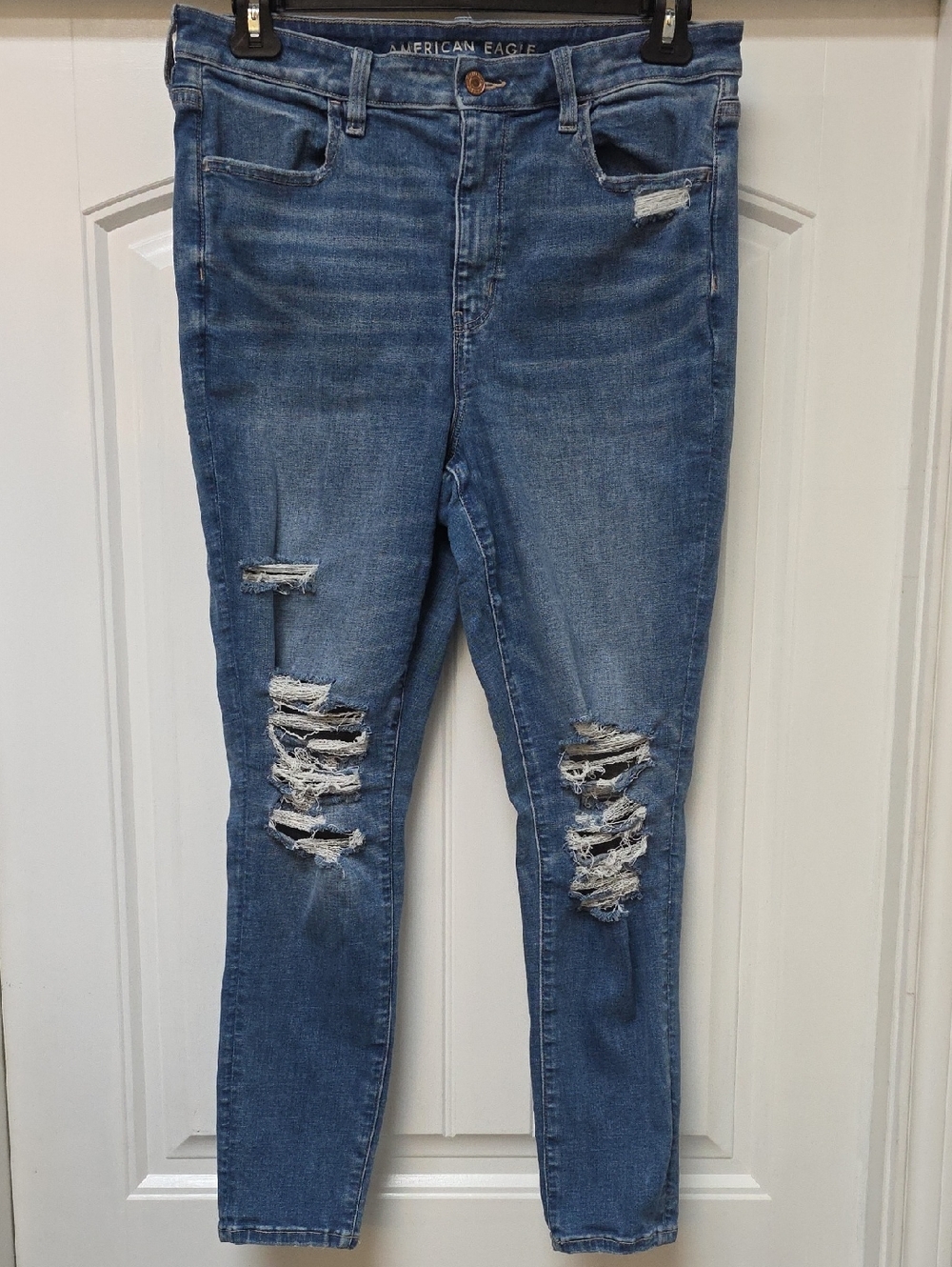 American Eagle Distressed Skinny Super High Rise Jegging - Sz 16